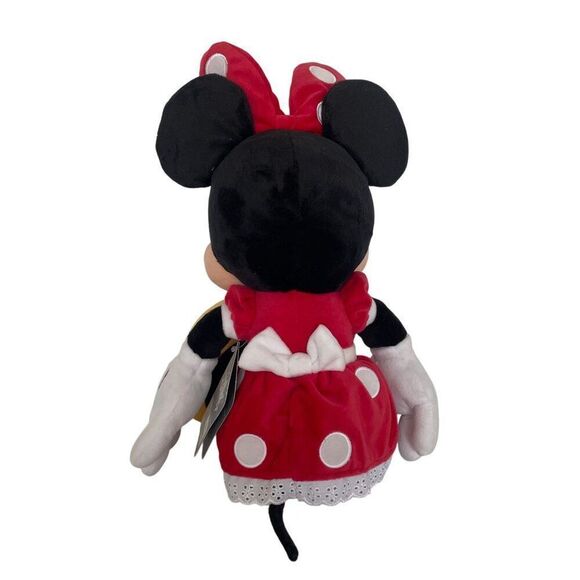 Disney Minnie Mouse Plush Doll 18" Stuffed Toy Red Velvet Lace Dress Bow Yellow - Picture 2 of 7